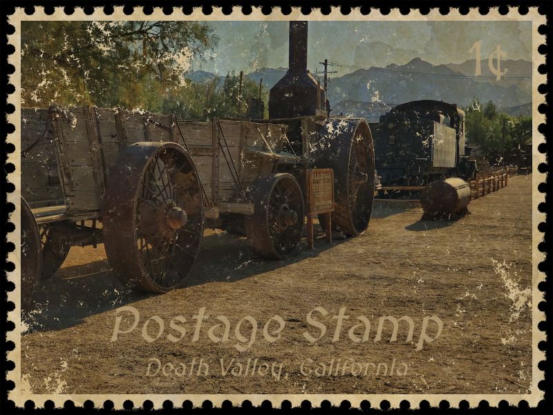 Postage Stamp in Filter Forge 08-06-2021 winner Filter Forge 10 Studio
It has been a long time since I used Filter Forge so I'm just going to use a filter on one of my photos. 
I have Filter Forge 6.0 and I used the standalone version and then finished in Photoshop.

Open Filter Forge
From the File menu Open your Image, 
(I took this photos in Furnace Creek, Death Valley. There is an open air museum with some cool equipment from the Borax 20 Mule Team days.)
The image can be enlarged using the magnify glass button on the top bar, click the button and then click on the image. 
The filter I used is called Postage Stamp by Kochubey, you can find it under Effects and Creative. 
(If it is not there you can download it from their web site.)
I used the default preset because I really liked the way it looked.
When you are happy with the effect press the "Save Image As..." button at the bottom right.
After that load the image in Photoshop.
Select the Text Tool. I used the eye dropper to match the border color.
Type in the text you want and change the font, I used a Font called Medieval Sharp Oblique.
To get the cent sign hold Alt and type the numbers 0162 
Move the text layers until you get the look you want.
A simple way to blend the text and image is to reduce opacity of the the text layers, here the opacity was set to 75%.

Thanks for viewing have a great day! 
