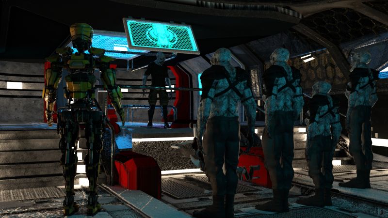 On the SS-1051
Ix, the Naglfarian captain, was furious.  Not only had the Terran escaped its brig but there had been a second ship that could have been sent against Solaris Station to destroy the other bay.  Why had no one known?

The bridge crew had not been involved with the attack, capture or imprisonment of the Terran so they mostly just listened with whatever patience they could muster.  

The Captain had already deactivated the AI that had delivered the Terran to brig.  There was only one operational AI left.

Ix signal the crew back to their stations, directing that the ship be taken out of FTL and redirected back along their course to look for a beacon from the clearly non-FTL ship that had escaped.

Previous image is [url=http://www.thefantasiesattic.net/attic/cpg/displayimage.php?pid=37319]here[/url].  Next image is [url=http://www.thefantasiesattic.net/attic/cpg/displayimage.php?pid=37321]there[/url].
