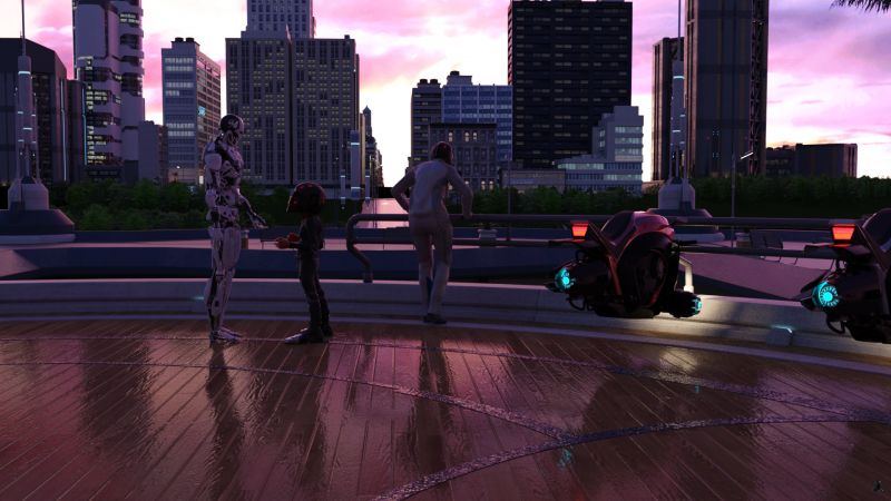 Arrival
Eve looked down into the lower courtyard at the scattered pieces of the bike.

Willy said, "Thank you, my friend.  I would know the name of your donor."

18-SOL answered, "Everard Covington".

"Everard, I and my family are in your debt."

"I'm not he, only his memories and personality.  I was doing my duty."

Next image is [url=http://www.thefantasiesattic.net/attic/cpg/displayimage.php?pid=40788]here[/url].  Previous image is [url=http://www.thefantasiesattic.net/attic/cpg/displayimage.php?pid=39565]there[/url].

Story starts at [url=http://www.thefantasiesattic.net/attic/cpg/displayimage.php?pid=37772]this image[/url].
