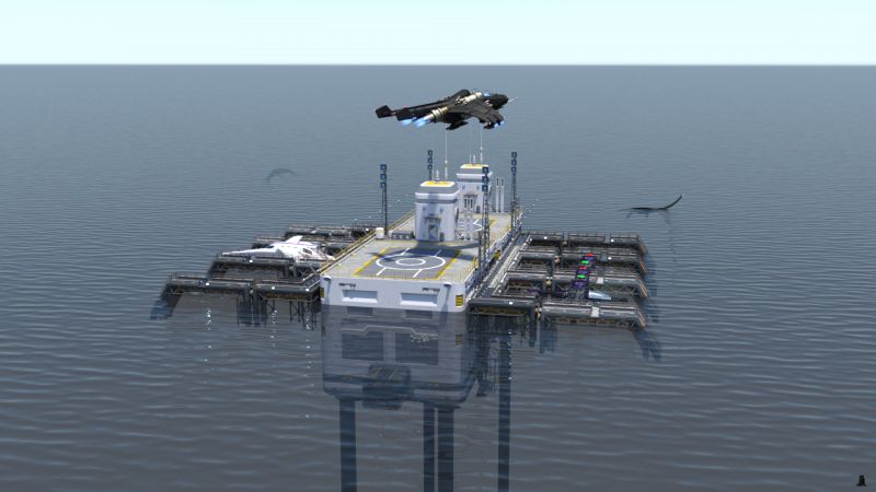 The Research Dock
"Research Dock 8 lies 300 kilometers from Murienn, anchored to the sea floor 4000 meters below.

Several shoals of rockfish, two pods of dolphins, and assorted native aquatic fauna call the Dock home as well as a crew of four," Joe went on.

Next image is [url=http://www.thefantasiesattic.net/attic/cpg/displayimage.php?pid=40900]here.[/url] Previous image is [url=http://www.thefantasiesattic.net/attic/cpg/displayimage.php?pid=40898]there.[/url]

Story starts at [url=http://www.thefantasiesattic.net/attic/cpg/displayimage.php?pid=37772]this image.[/url]
