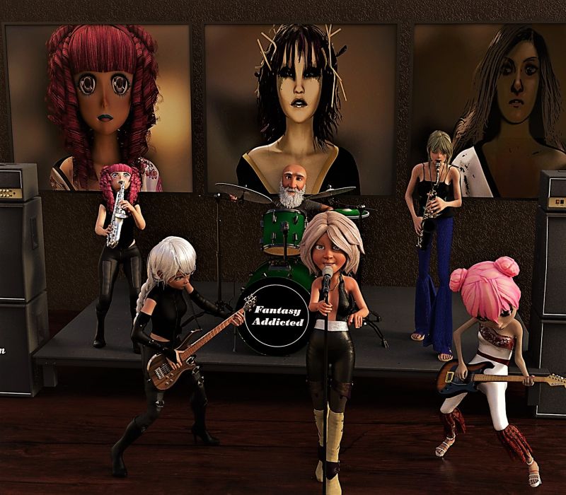 Fantasy Addicted
Let the Fantasy Attic Anniversary Party begin.
Grandpa has formed a band and his sister insisted on being lead singer or she would move in to his guest room permanently. The good thing is she has a beautiful voice and is a big feminist. She had no problem with him bringing on all women. Well at least three. His fourth choice was his granddaughter whom is the only one that will take him where he wants to go for his birthday. Although, that may have ended with the sushi diner last time.
