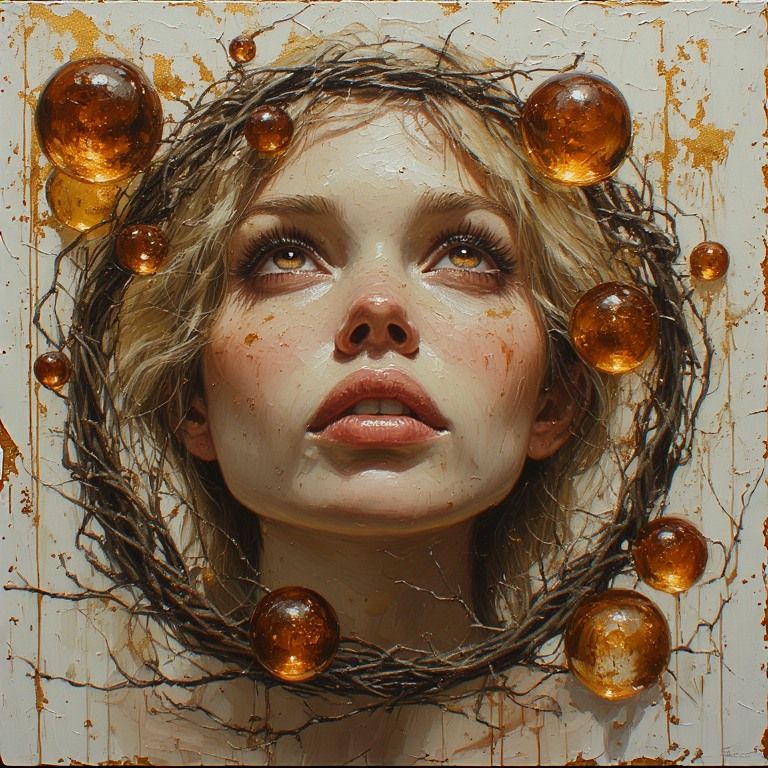 Just playing around today (amber 1)
the idea was to create some decent glass spheres and turn that into a piece of art.

