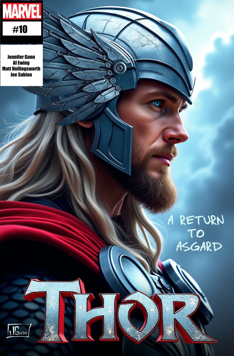 Thor #10 
My wife Jennifer does some excellent work on comic covers. 
Keywords: thor
