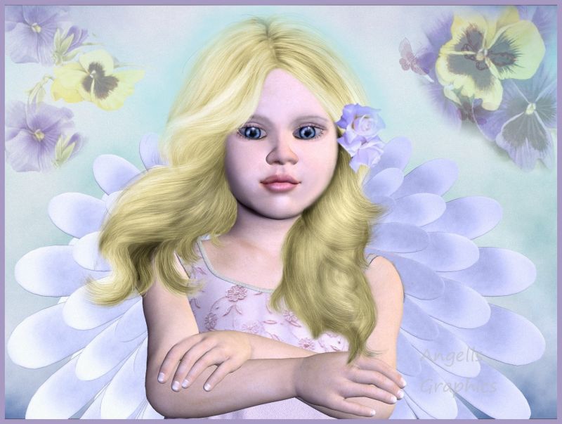 Angela
A children's guardian angel.
 Character Lilly for K4 by me. postworked in CS3 
