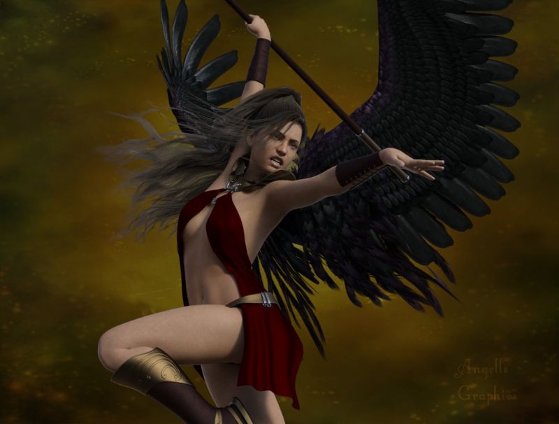 Angel of Retribution
Retribution not Karma fighting an invisible enemy we can't see.

Keywords: Angel warrior Retribution