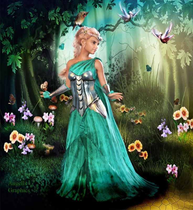 Fairy Tale Forest
~TOTW Winner Wk of 10/22/22~
A walk through the forest , the princess finds some lovely things. DS iray render. 
Keywords: princess, fairytales, forest, walk, TOTW Winner