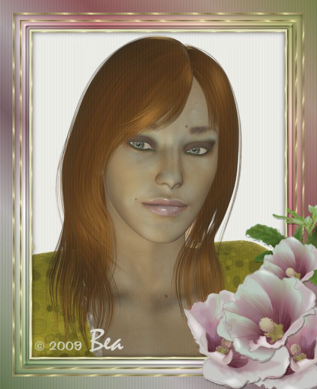 Hollyhocks
I got the whip out and I chained Brupee to her computer chair and told her I would not let her out until she produced some artwork. :) This image is combining the results with my attempts at framing :) 
My frame and Burpee's hollyhocks. Aren't they gorgeous? (the flowers I mean) 
