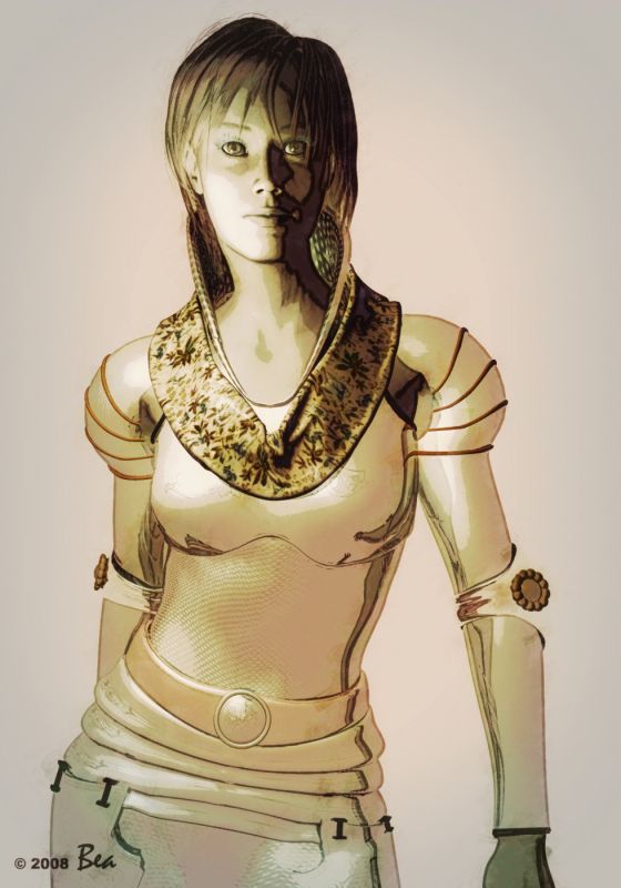 The knight 
This is actually a 3D render that I did some time ago and was very proud of, but I was playing around with some new 2D software - postworkshop - and came up with this and I think I like it even more than the original. Sometimes when you don't know what you are doing you can be pleasantly surprised with what you achieve - and the nice thing with this software is that you can save the style you made to reuse on other images. 
