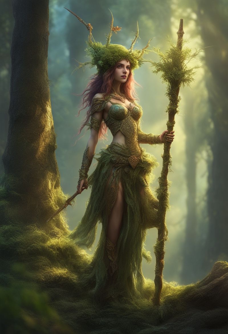 Forest Dryad with a wooden staff
no postwork
Keywords: forest,green,dryad