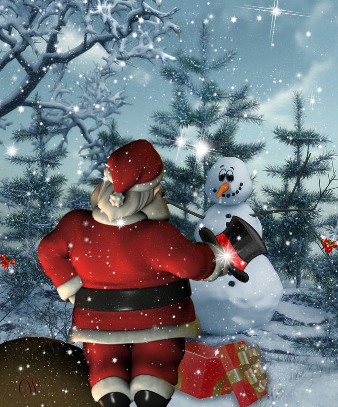 A Gift for Frosty
Santa is starting early this year and Frosty gets a new hat.
Keywords: RainbowGypsy CarmenWaterman Santa Frosty