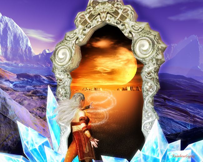 Doorway
So many worlds and dimensions to explore through a portal only Selena knew about. 
Keywords: RainbowGypsy