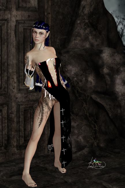 Dragania with Raven Hair
