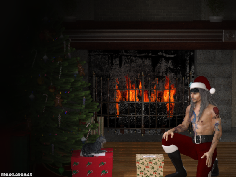 Xmas Visitors
Who is the visitor?  A little something I put together on Xmas Eve, after spending the better part of the month, racking my brain to come up with a good render. Imagine waking up on Xmas morn and finding both under your tree.  
Keywords: Sparrow Cat Holidays Xmas Christmas 