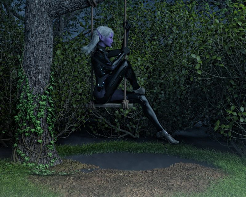 Waiting For Her Ride
Like Most People Hanging out at Night on the Swing Waiting for Your Ride.
