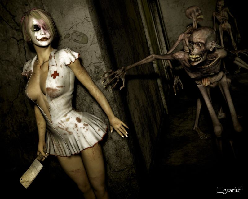 Demonic creatures revolve in torment
