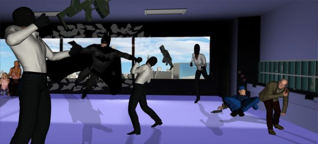 Batman vs bankrobbers
I could do batman art all day long... 
Keywords: batman dc comix marvel superheroes comics