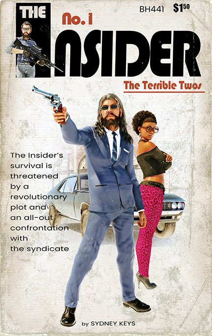 The Insider #1
~TOTW Winner Wk of 10/26/24~
I haven't done a faux cover for awhile, so I was overdue. I'm posting this at proper "Paperback" size so as not to spoil the effect. I liked this character when I put him together but I couldn't come up with a "pulpy" enough name for him hence "The Insider".
Thanks for looking, let me know if you'd like to see an Insider No:2
Keywords: Pistol car detective woman paperback novel cover