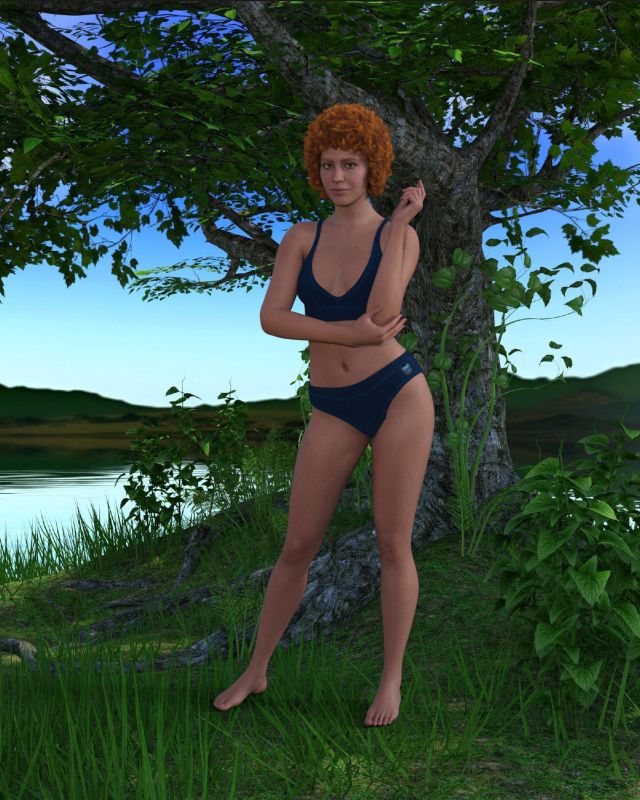 G9 Test
G9 just came out so took her for a spin.  My laptop Would not render the Hair that came in the G9 Essentials package so I used Prae's Ena for G8F.  She rendered quickly.
