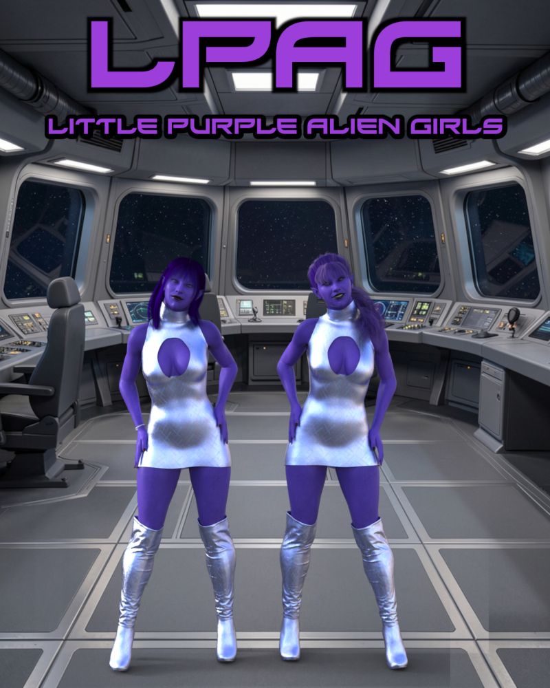 Little Purple Alien Girls - TOTW winner 03/14/26
Misa and Nira sporting their Nanofiber outfits.
Keywords: Alien Girls