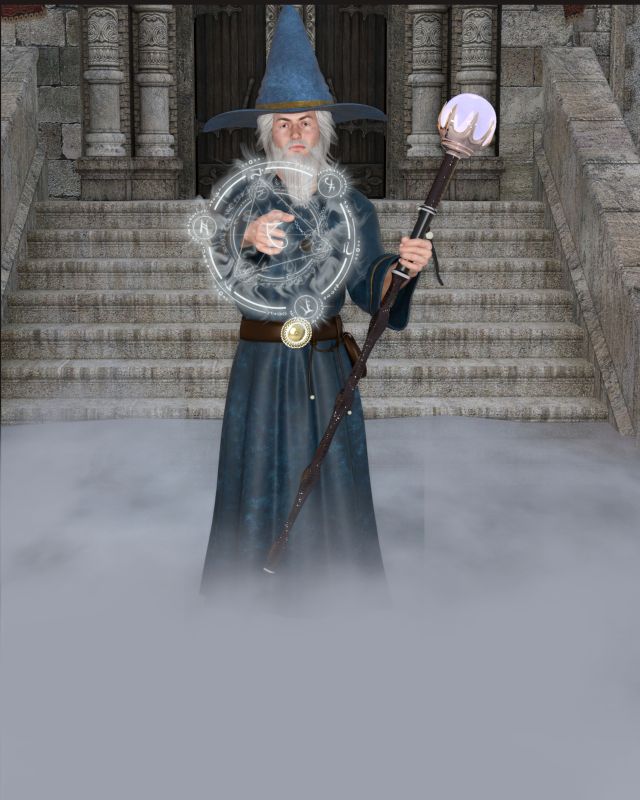 Merlin
Merlin played a pivotal role in King Arthur's development as a man and a king until his disappearance.  Legend says he was sealed away by the Lady of the Lake whom he had fallen madly in love with though some rumors say it was bewitching on her part.
Keywords: Arthurian