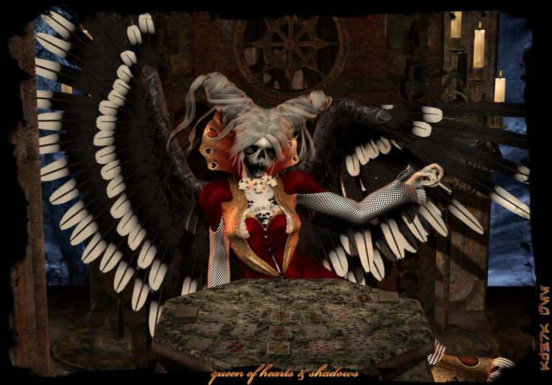 Queen Of Hearts & Shadows
I found this gem tucked away in one of my old portable work-dumps.  I'd thought I'd lost it.
Keywords: goth female demon