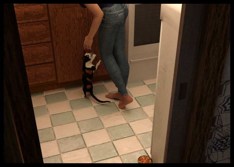 Wheres mine?
"Ham? And Cheese? Oh I love ham and cheese, so kind of you to get me some. I'm soooooooo hungry!"
"What do you mean, no not for me?"
"I don't want cat food, I want your ham and cheese, give it to me!"

Every time I get the block of cheese out, or anything the little furry madam thinks is better than her food, this is the scene in the kitchen. Doesn't matter if her bowl is full or not, if I am eating it she wants it lol
