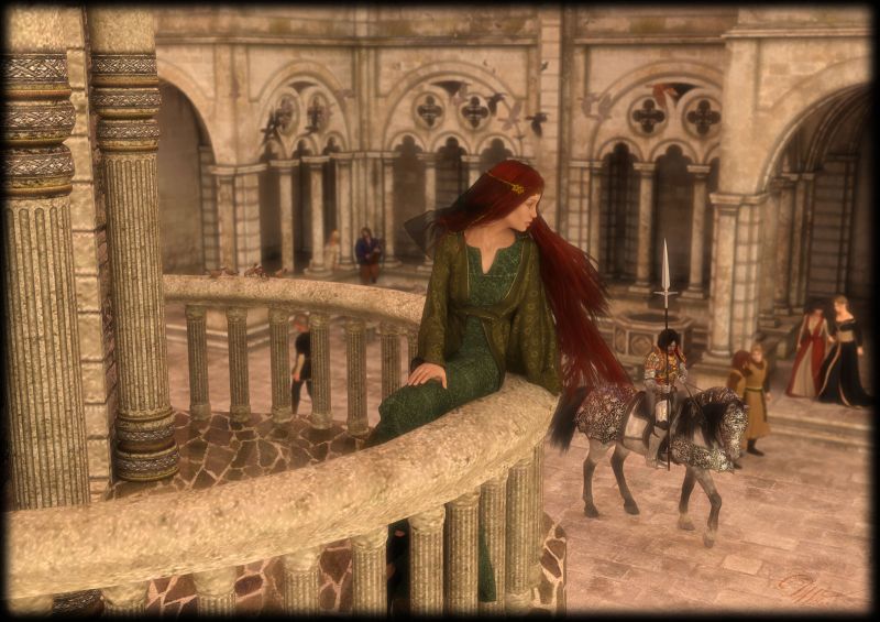 Off to See the Dragon
This is sorta a prequel to A Scaly Problem, its just taken this long to get it to render
	https://www.thefantasiesattic.net/attic/cpg/displayimage.php?pid=42393
Keywords: castle knight horse 