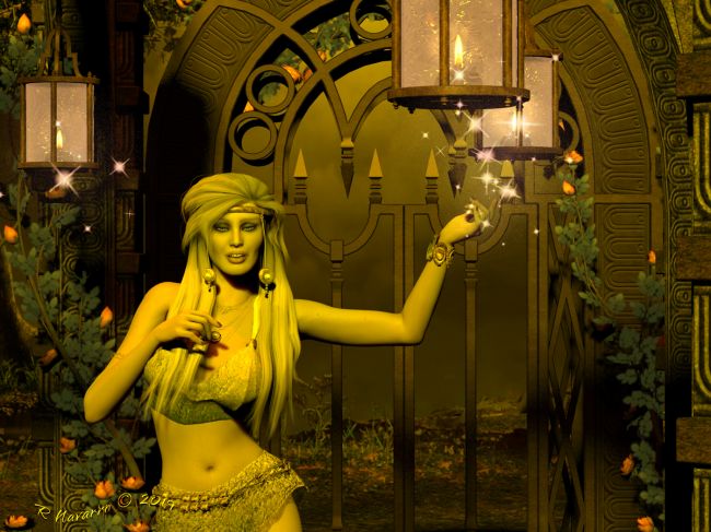 Somewhere on a Distant World
...in another time. Alba lights the lanterns for the coming meeting, 
but things are not as they usually are. She can sense it without being told.   
