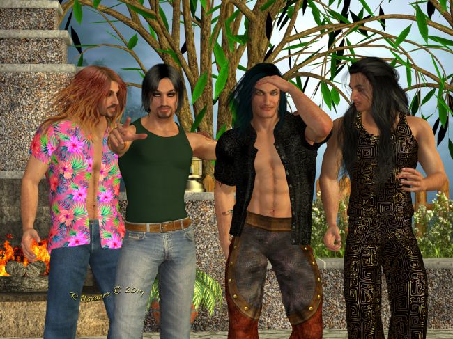 Fathers & Sons
Richard (F) and Justin de'Vere (S)  &  Seth McCain (S) and Beren macFinn (F)

Just because......
