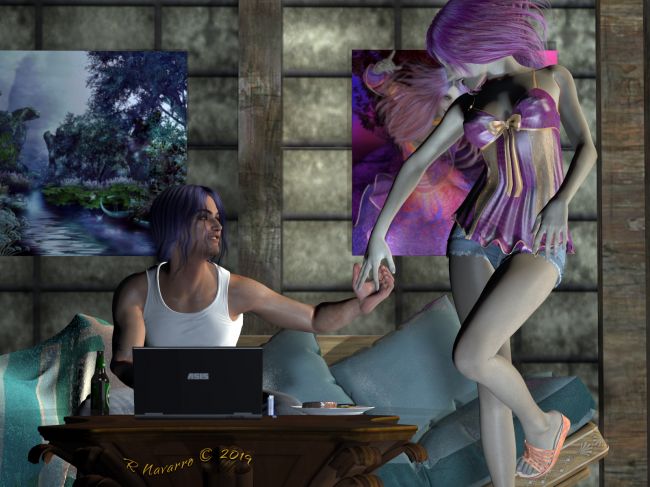 "Aren't You Going to Feed Me?" 
Stay here and look what I've been working on all day for the house plans. I need to know if you like it. You know! We can't order our stuff from Blaise until we have the house designed. Aren't you going to feed me? You've been spoiling me for the last week!
