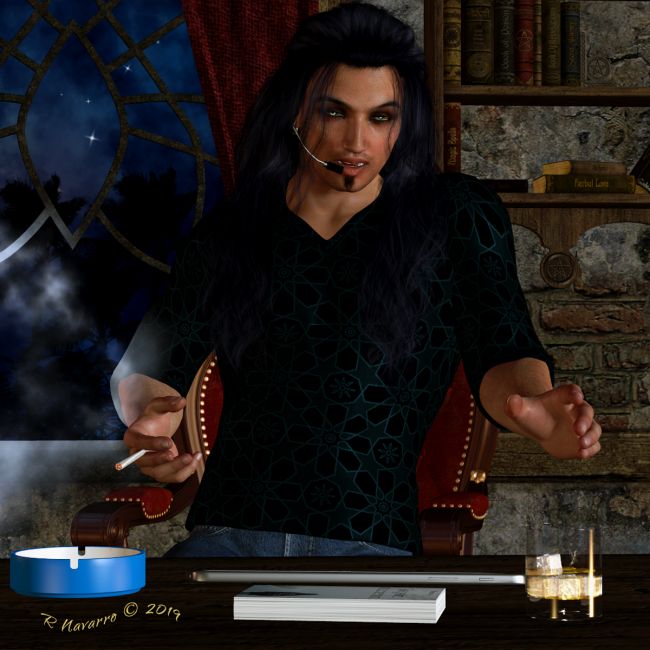 The Awaited Call
Glory's phone rang. "Ah, mi Gloria. You are with Djinn?" Raphael began.

"Si, tio. What news have you?" Glory asked. "Can I put this on the speaker?"

"Of course. Finally, Aurora got me some dinner and now I have a drink and a smoke. I'm better now. The good news is, there is nothing broken. 
He has a bruise about as big as a hand on the backside of his ribs, but no cracks, no breaks. He got the wind knocked out of him so badly, 
it DID hurt to breathe. Angus was right to bring him. Then again, he knows the score with them because of Livi.

"Dorian is sleeping now, and on a slow drip. If I have my way, he may sleep through tomorrow. He needs to detox. 
That crap he was drinking was poisoning him. It's a good thing he is half Were, or he'd be dead. His Were ability to 
heal has saved him by a partial healing. But the Fae cannot heal themselves like a Were or Vampire does. They can 
if they are consciously aware they're sick, but he wasn't. He was too messed up to understand what was happening to him. 
Or that ANYthing was happening to him, for that matter."

"He did stink like bad whiskey," Djinn recalled. "Why the hell is he drinking bad liquor? It's not like he's poor and can't 
afford the good stuff."

"It's a mystery to me," Raphael grunted.  "I'm going to call Ira and Angus once I hang up here, and see if they can find it and 
find anything on it that might indicate where it came from. I will of course let them know he is all in one piece as far as the rest. 
Are you alright, Djinn?"

"Aye, I'm fine, Raphael. Glory made sure of that. Thank you for asking and for the information." At least, none of that 
was his fault. Djinn heaved a sigh of relief, again. That's what he'd been waiting to hear. 

"Excellent! I'm going to go now. I'll call you again tomorrow when I know more." Click. That was  it. Then again, Raphael was a very busy man. 
