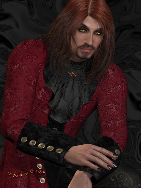 Comte Richard de'Vere
And now, for the first time, I present to you Count Richard de Vere. Richard is the father of Justin and Djinn, as well as several others, including Nicholas who is their older brother. 

Now, he's had his 'resurrection' or rebirth from his very old self into a younger man again and he's ready to enjoy life, without all the aggravation and fighting.   

