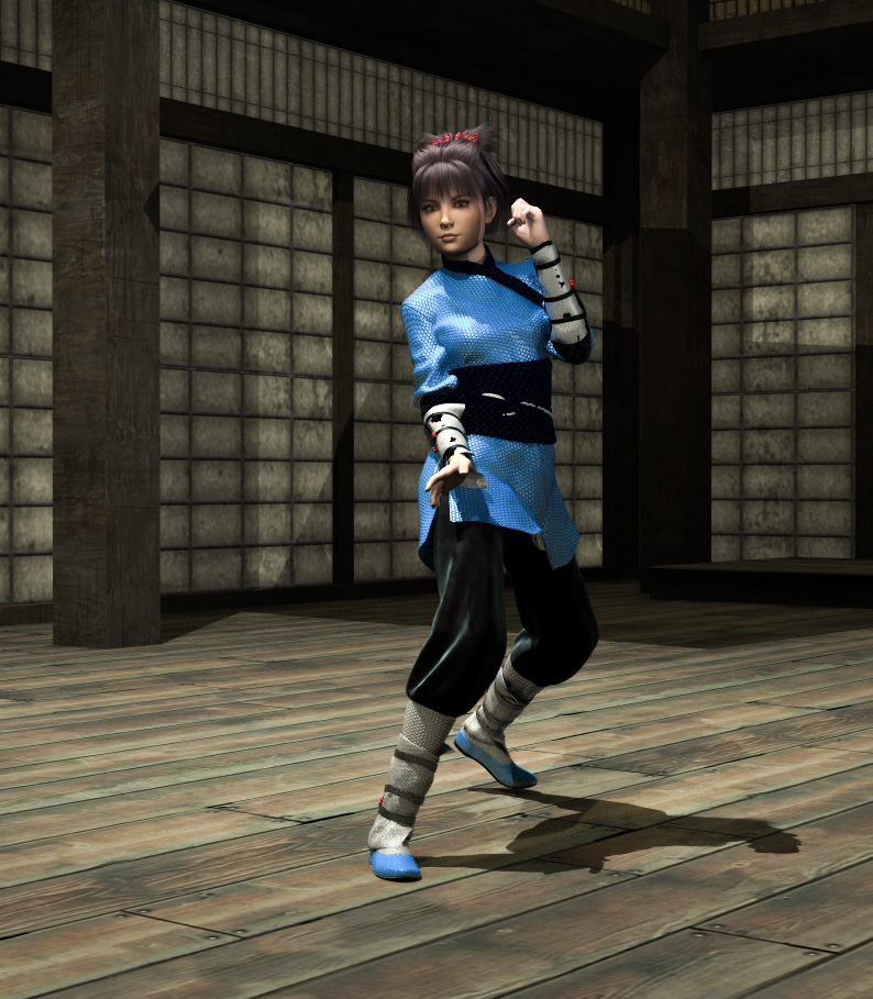 Hannah Dojo - TOTW 12/24/22 winner
This is an image I made for my husband's character he played in a superhero RPG. 

He played a teenager who had a secondary character inside. She would change into the secondary character when fighting crime. On her own, she was an excellent martial artist as her parents were Ranma and Akane Saotome.
Keywords: character superhero rpg study made-for