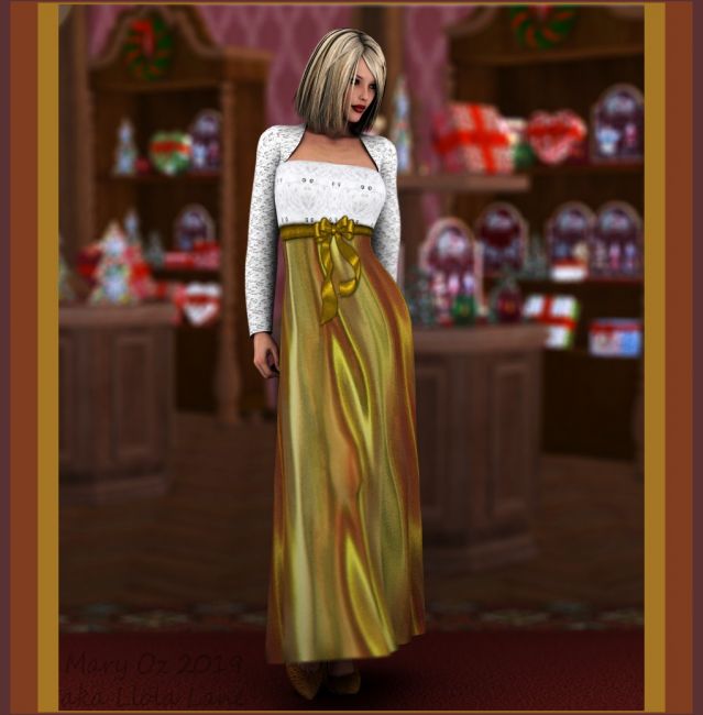 Simple Elegance
~TOTW Winner Wk of 12/28/19~

I'm quite pleased with our December Christmas Gifts so far... Here I've used the new Simple Elegance Dress and one of the Victorian Christmas backgrounds.

Thanks to everyone who is giving/gave gifts these past years... I'm really enjoying them.
Keywords: TOTW Winner 12/28/19 Victoria 4 glamour gown lady woman girl female Christmas