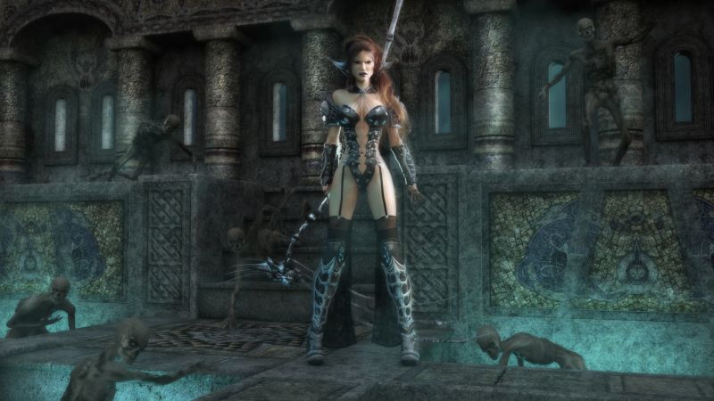 The dubious advisor
Thanks for visiting!
Keywords: female necromancer zombie undead temple scythe