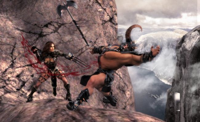 The one who falls, loses!
Thanks for visiting!
Keywords: female assassin male barbarian fight outdoors