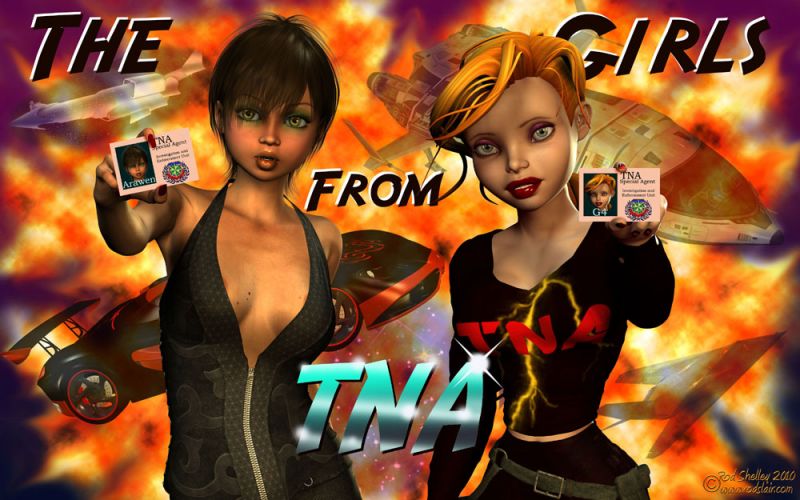Introducing The Girls From T.N.A.
Now Showing at Fantasy Attic!

I will, over the next few weeks, upload the entire GFTNA story here at FA. It's been running over at Rendo for the past 4 years or so... Originally, I had intended it to be 3 chapters of 10 pages each.... But the story seemed to take on a life of its own, and it's now in Chapter 5 - with way more than 10 pages per chapter.

Anyway..... This was the first poster announcing the beginning of the series. I started out with Poser 8 back in 2009 - this poster was created in 2010 with P8 and Photoshop 7. It's fun to go back and see my progression as the series continued.

I'll have to resize the pages as the long side is over 3000 pixels, but I think the pages will still be easily readable. I'll try to upload at least a couple pages per day so it won't take forever to catch up to where the story is now.

I hope you enjoy The Girls From T.N.A. as much as I've enjoyed creating it!
Keywords: adventure spy sci-fi espionage story G4 Arawen T.N.A.