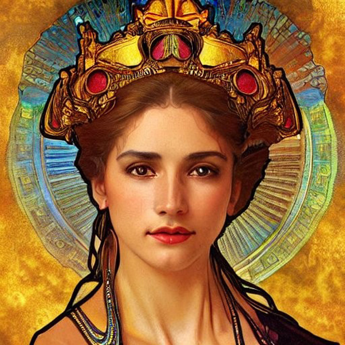 Calliope
The latest to do between the 9 Muses. Daughter of Zeus and Mnemosyne, like the others.
She was in charge of the epic poetry.
Sometimes, it's said she is the Orpheus' mother.
