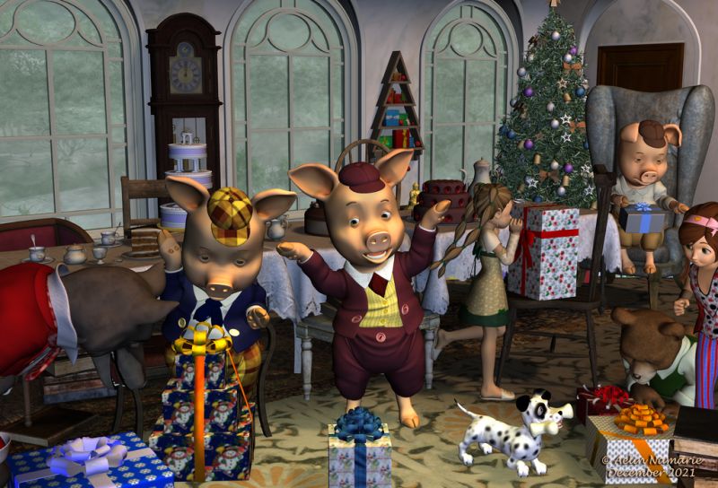 Christmas Day
This year, Christmas is at the Wolf's house.

********
Big Bad Wolf, by 3Duniverse (Daz3d)
The 3 Bears, by 3Duniverse (Daz3d)
Toon Girl Sadie, by 3Duniverse (Daz3d)
Dawg, on Mostdigitalcreations
Mae, by Capsces Digital Ink (Daz3d)
Christmas Party, by Kaleya (RMP)
A Curious Tea: Eat Me, by LaurieS (Daz3d)
A Curious Tea, by LaurieS (Daz3d)
Forest background, by Aelin
