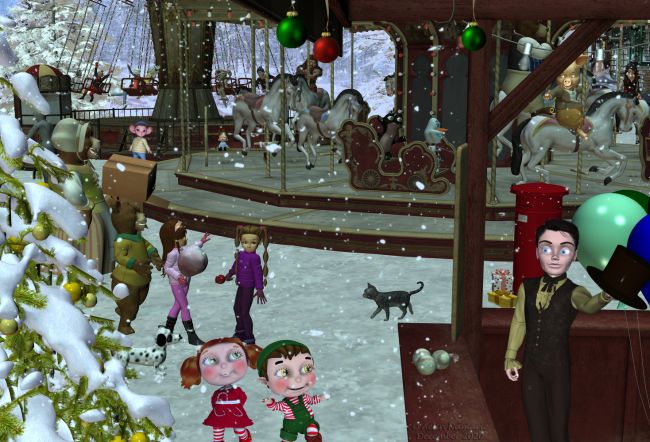 Christmas Fair
The first hours of the Christmas Fair, at the limit of town and countryside. And there are already some people.
One of Santa Claus' mailboxes is also waiting for wishes of all inhabitants.

I made that one during December, for the contest.
And yes, it was another part of the Sadies' life in Runtime Town.

********
Toon Girl Sadie, by 3Duniverse (Daz3d)
Ski for Sadie, by Trumarcar
Dawg, on Mostdigitalcreations
Mae, by Capsces Digital Ink (Daz3d)
The 3 Bears, by 3Duniverse (Daz3d)
Pygmy png, by Mininessie (KCTC)
png, by size8 & Francemi (KCTC)
Deco, by Akatora
Little Mummy [was on RDNA]
Danbo, by StudioMaya
Pippin Basket, by elleque
Dwarvez, by Sixus1
Gruggle Monk, by 3Duniverse [pose and textures by me, in AFZ]
Snowy, by Marco.dd (Sharecg)
Mailboxes, by Aelin (FRM exclusively) [sooner should be back]
Carousel Swing Ride, by Sarsa (Daz3d)
Carnival Carousel, by Jack Tomalin (Daz3d)
Carnival Midway, by Jack Tomalin (Daz3d)
Christmas tree, by Flink [was a Renderosity Christmas Freebie]
Backy FA2, by UteBigSmile
