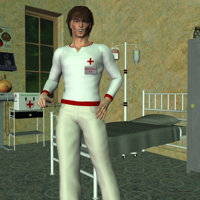 September COTM (end)
"Hello, I'm a nurse trainee assistant of Kianna. I'm specialized in blood transfusion, but developing my skill for brain surgery. Please, enter and be comfortable until the next COTM."

And next COTM started today!
(because of tstorm, I forgot to post that image)
*******
Casuals, by L75 (Daz3d)
Brain, on Mostdigitalcreations
Bed Hospital, by Shamira (Sharecg)
MedKit, by Andi3d
Medical tools, on Daz3d
Dental tools, on Daz3d
Scanner, by atoxic (RR)
3Dman's IV Bag, by 3Dman22 (Sharecg)
New Corridor westpark textures, by Aelin (FRM exclusively)
