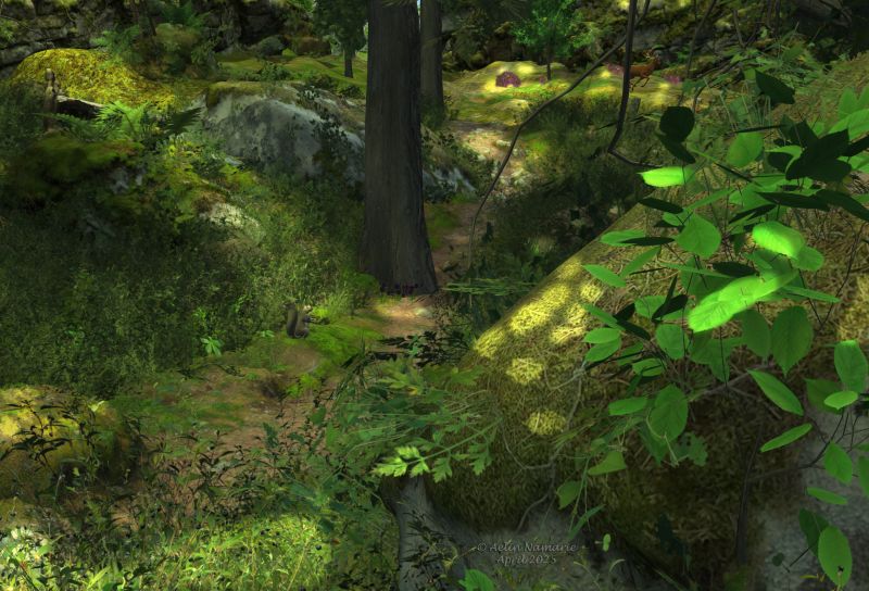 The forgotten path
It was an entry to the May challenge on Renderosity

********
Daz Squirrel, on Daz3d
Flinks Instant Meadow 2, by Flink (RMP)
A little meadow, by Flink (RMP newsletter)
Pansy, by Lisa Botanicals (RMP) [was free for a time for Hivewire challenge]
Modular 3D Kits: Ancient Forest Path, by ShaaraMuse3D (RMP)
Curved Valley, by Nanette Tredoux
3D Scenery: Deepwood Gorge, by ShaaraMuse3D (RMP)
Modular 3D Kits: Nordic Forest Kit by ShaaraMuse3D (RMP)
