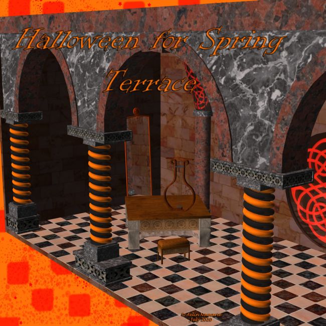 Halloween for Spring Terrace
Because you want to change the mood of your terrace without changing the terrace itself, "Halloween for Spring Terrace" is there!
The Halloween textures are part of the Halloween 2020 page we have, with 1 freebie by day.
"Spring Terrace" is on FRM.
