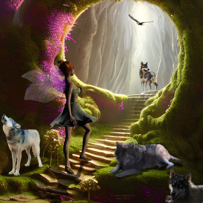 Magical portal
The path to another magical world was showed to this fairy. She is looking for all wonders now.

********
Floral Fairy outfit V4/A4, by Prae (FRM exclusively)
Kenzi V4/A4, by The Laughing Lion Studio (FRM)
Tattoo Elements Vol 1 MR, by RebelClanGraphics (FRM exclusively)
Wild 5-WolfPack2, by Kathryn DesRoches (FRM exclusively)
Totem Animals, by Kathryn DesRoches (FRM exclusively)
Magical Portals Backs, by Kathryn DesRoches (FRM exclusively)
Keywords: TOTW Winner 6/24/23