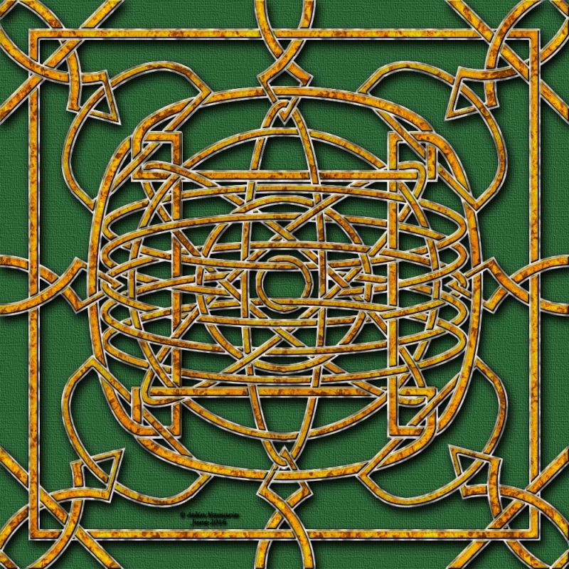 Mandala knot
I'm not good to color mandalas and this activity gives me always nerves lol But here with celtic knots I find a moment to be patient and learn step by step.
It's not a traditional kind of knot, but a little part is.
It was made in Photoshop.
