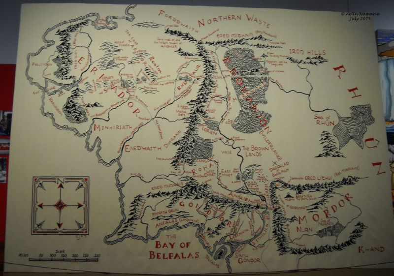 Map of the Middle Earth
It can be inserted in the Second or the Third Age. Indeed, the Beleriand is under waters since the end of the First Age, and the victory of gods against Morgoth.
What can we tell about the Second Age? Humans who didn't help the Elves and the gods against Morgoth stayed on the Middle Earth.So they live here and there on the continent.
There are still Elves also, but their kingdoms will suffer high destruction because of Sauron. Same for the Dwarves.
The Numenoreans (humans who helped the Elves and the gods) won the right to leave on a new land, the Numenor island. They finally came back like sailors to help Middle Earth inhabitants. When Numenor is destroyed (becoming Atalante, under the sea) some of them escape the disaster and found kingdoms like Gondor. They continue to fight Sauron.

The Third Age begins with the victory over Sauron - at least it seems like a victory. Kingdoms of Numenoreans, with the time, are destroyed and it stays only Gondor.
The Hobbits suddenly appear and they finally move in The Shire.
The Dwarves are here and there in what stays of their kingdoms.
Many humans are under the command of Sauron. Beside Gondor, only Rohan and few little areas are free from his influence.

