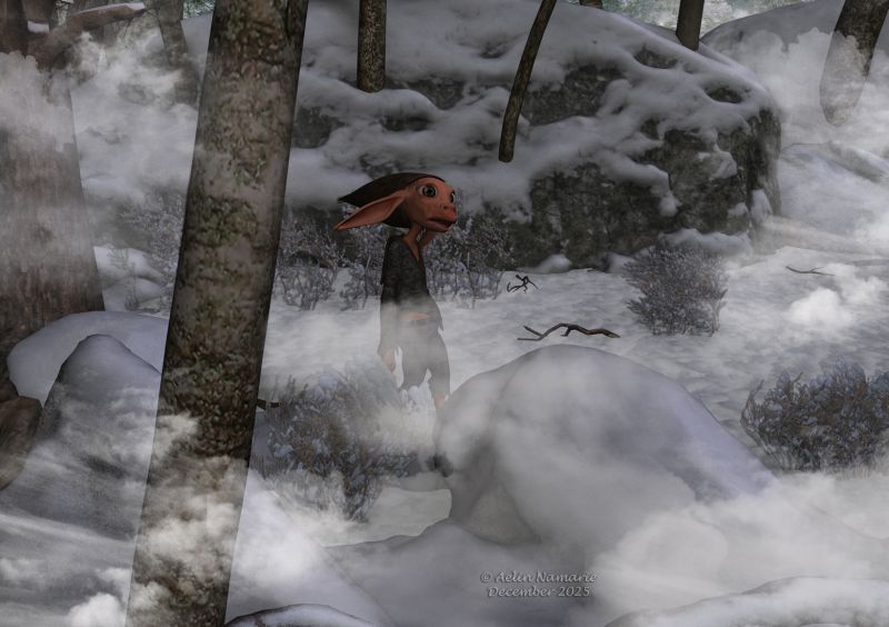 Misty Forest
Mist suddenly surrounded Puntik. When it began to disappear, his first thought was "Where is the Autumn?"

********
Puntik Kaalkopje, by Nursoda (RMP)
Puntik warm Winter Set, by Leilana (RR)
3D Scenery: Nordic Winter Woods, by ShaaraMuse3D (RMP)
3D Scenery: Frozen Lake Scenery, by ShaaraMuse3D (RMP)
