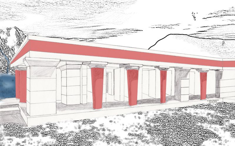 Palace (2)
This time, the Minoan palace with few colors.
I add landscape (Wilderness bg by Manic3D) thanks to Photoshop.
