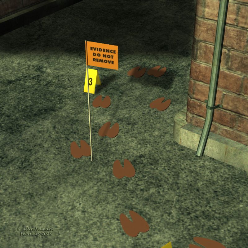 Charivari in town (25)
All foot prints she checks are exactly the same, like if a large amount of chocolate was glued very regularly under the feet of brothers - and the tracks stop abruptly.

Previous part of the story: https://www.thefantasiesattic.net/attic/cpg/displayimage.php?pid=43965
