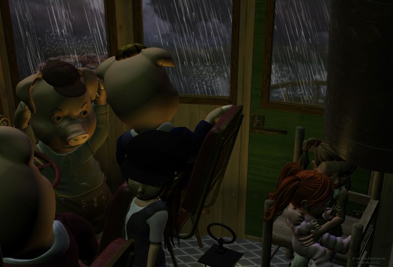 The Travel (18)
Soon after they arrived on the shore of the lake, the wind blows and they need to stay in the vehicle to protect themselves from the storm.
Suddenly, in the middle of the chaos passing out of the windows, Sadie notices a light, crashing near a fallen trunk before to vanish.

Previous part of the story: http://www.thefantasiesattic.net/attic/cpg/displayimage.php?pid=41477

*********
Steam House, by petipet (Daz3d)
Steam House Textures, by Aelin (FRM exclusively)
Toon Girl Sadie, by 3Duniverse (Daz3d)
